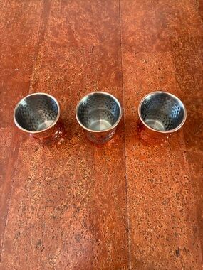 Copper-Finish Hammered Steel Tumbler - Set of 3